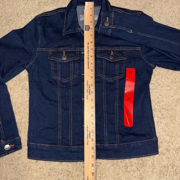Calvin Klein Jeans dark‎ blue denim cropped jean jacket size M NEW - Picture 10 of 10